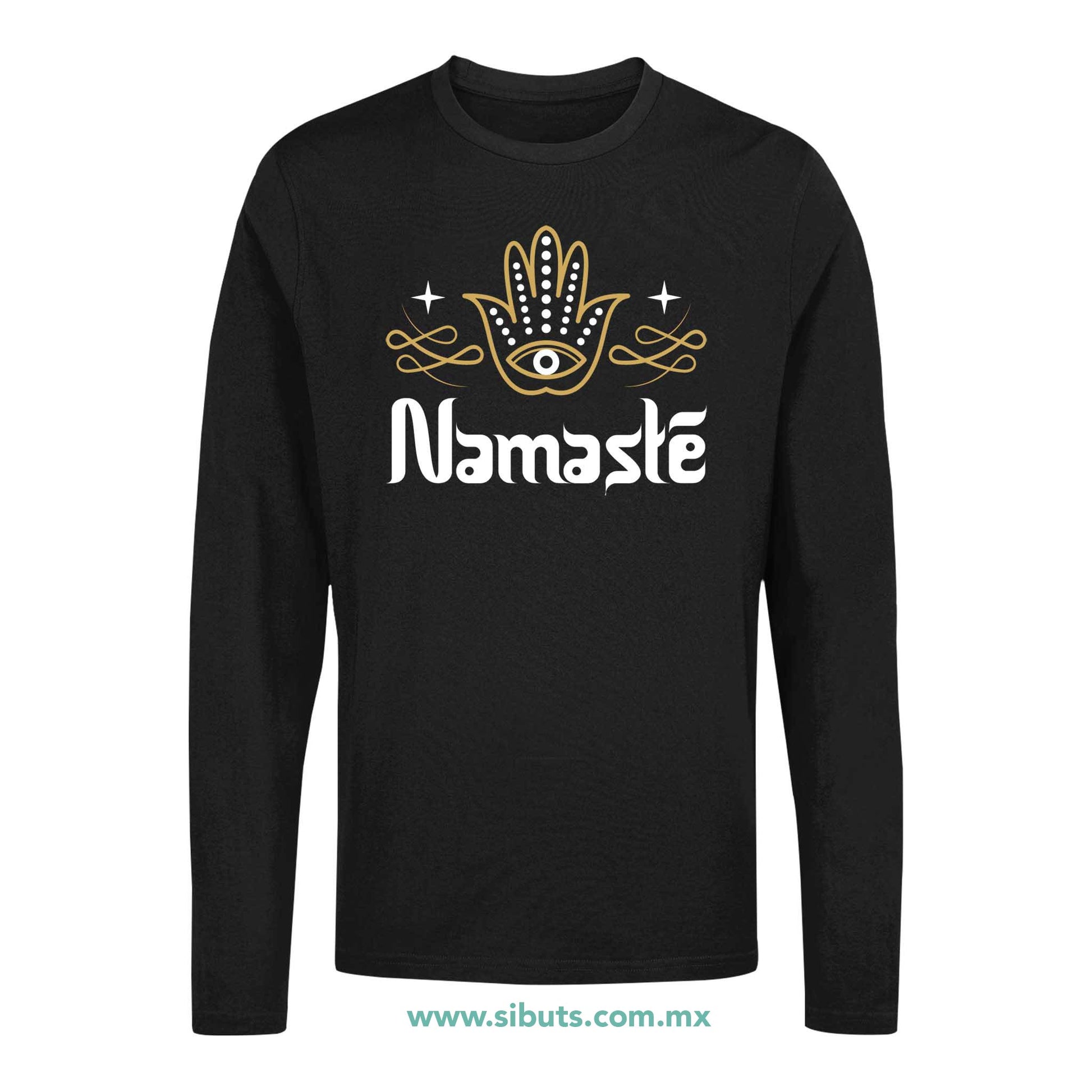 Playera Hombre Manga Larga Namaste Dorado