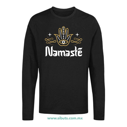 Playera Hombre Manga Larga Namaste Dorado