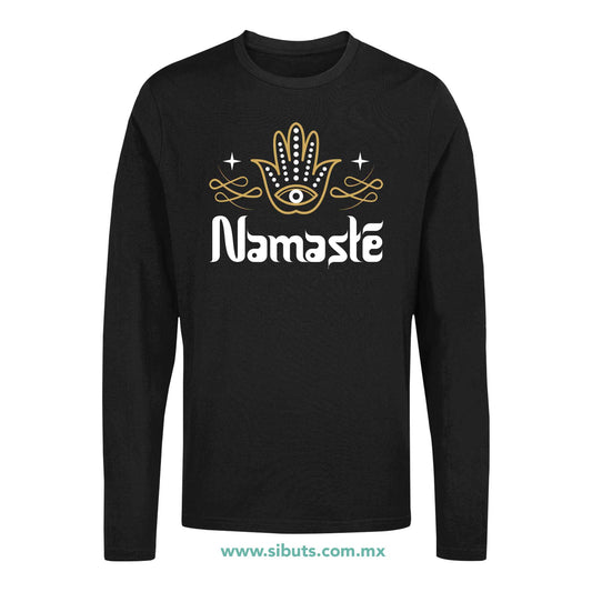 Playera Hombre Manga Larga Namaste Dorado