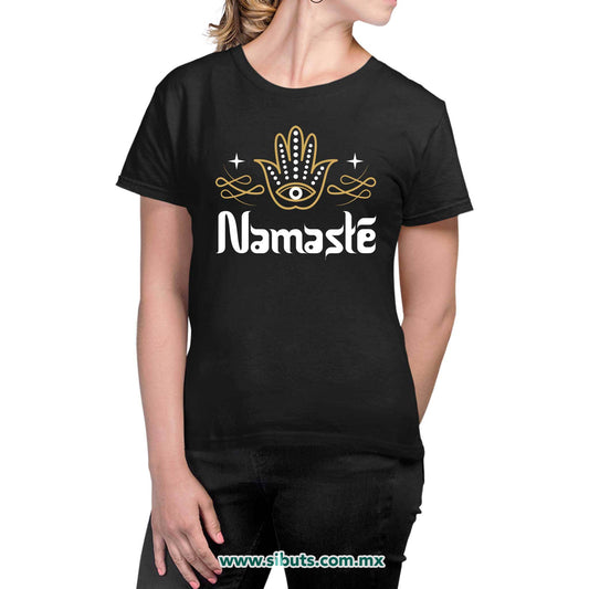 Playera Mujer Namaste Dorado