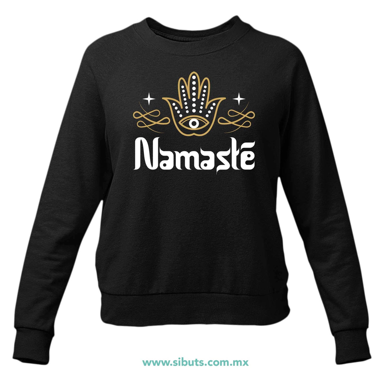 Sudadera Mujer Cuello Redondo Namaste Dorado