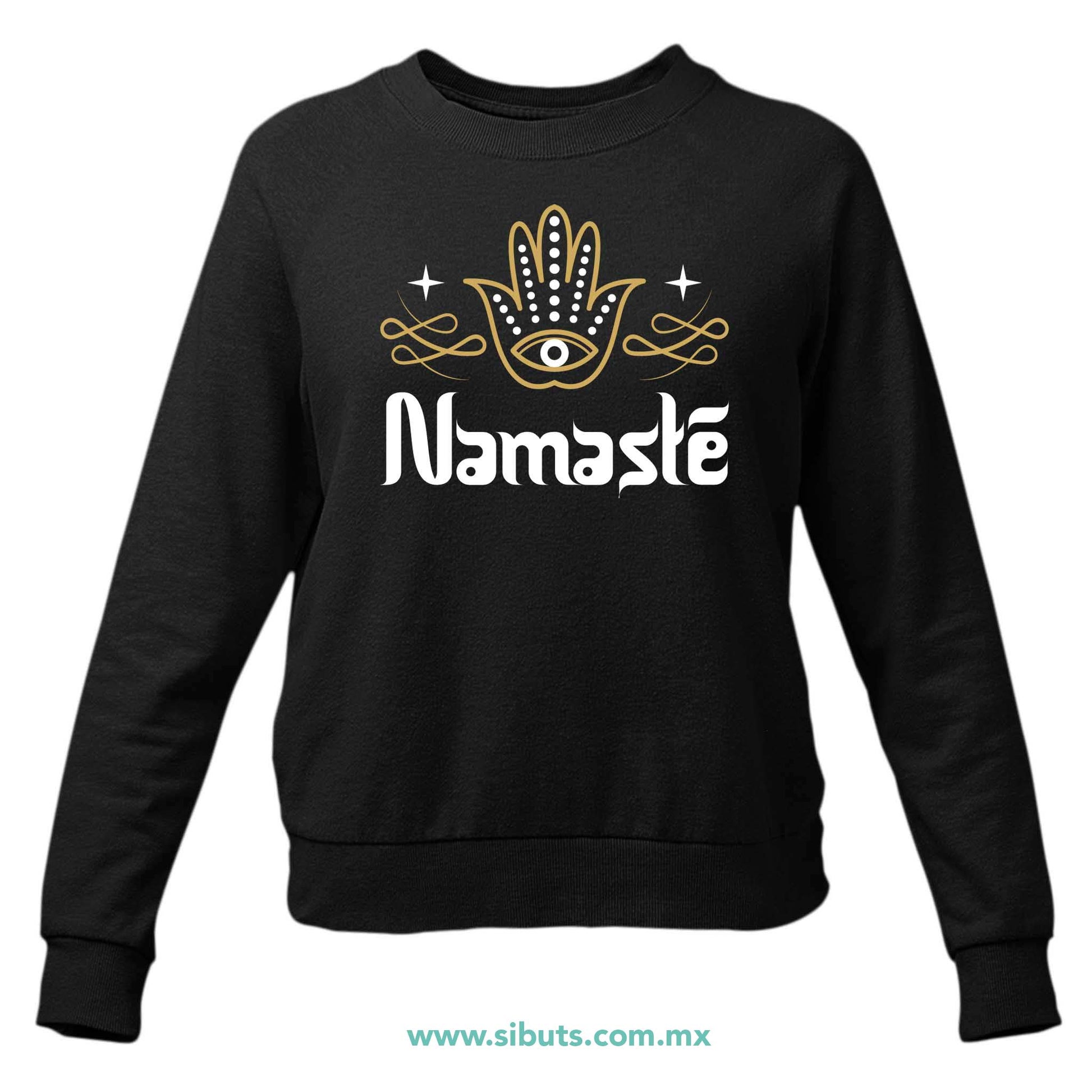 Sudadera Mujer Cuello Redondo Namaste Dorado