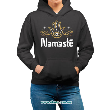 Sudadera Mujer Gorro Namaste Dorado