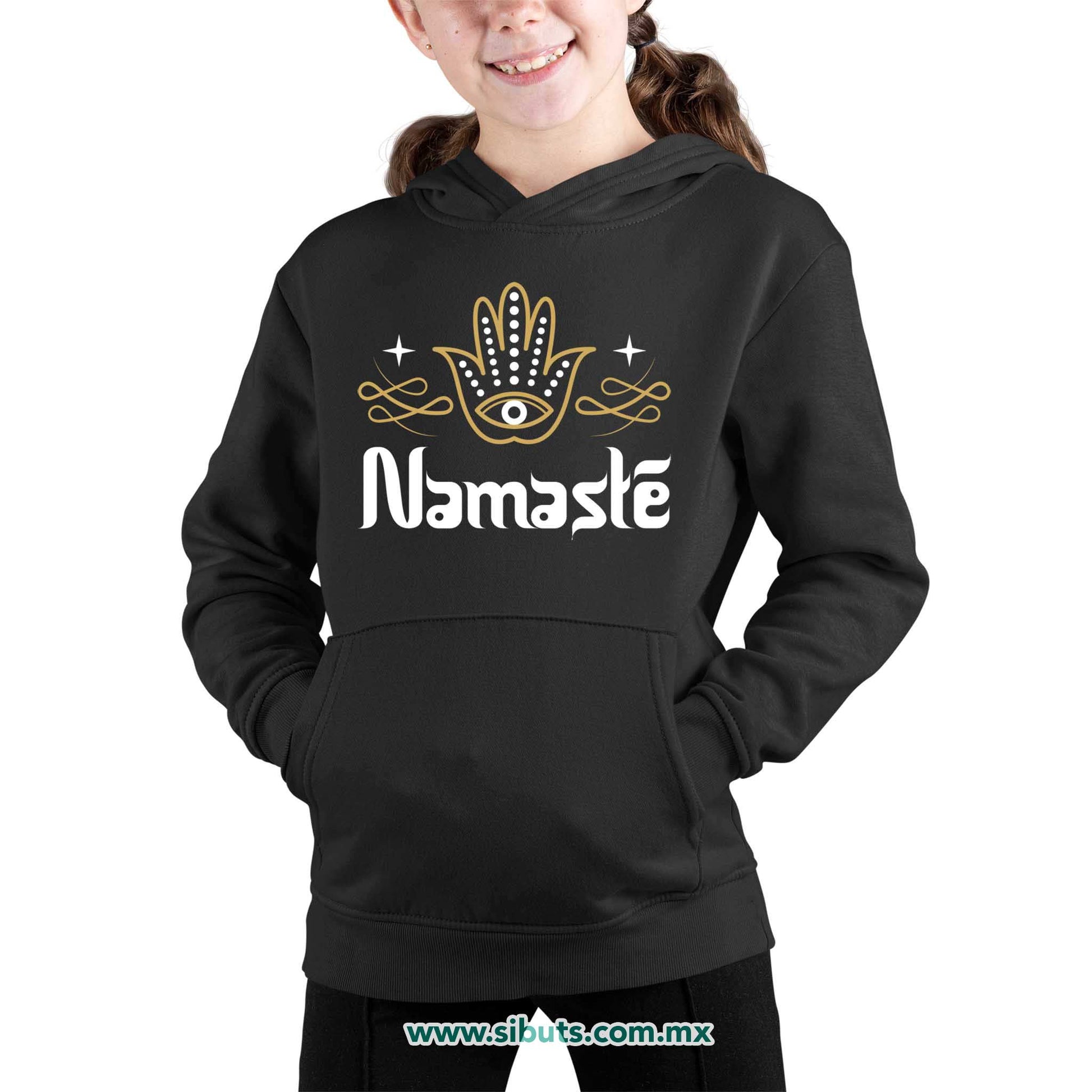 Sudadera Niña Gorro Namaste Dorado