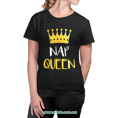 Playera Mujer Frase Nap Queen