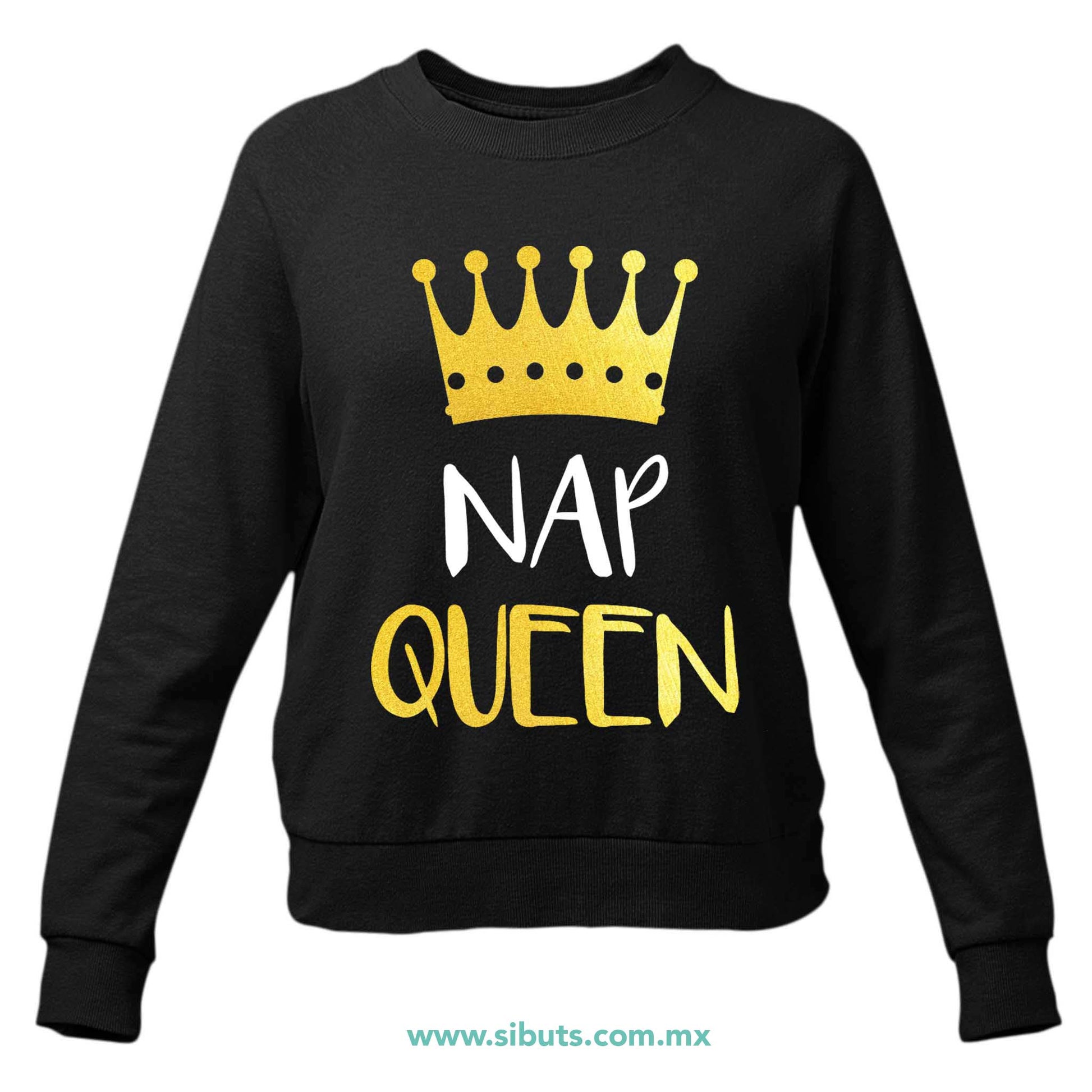 Sudadera Mujer Cuello Redondo Frase Nap Queen
