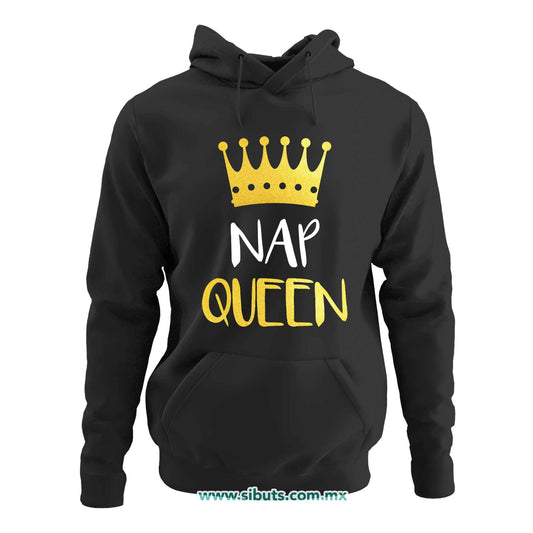 Sudadera Mujer Gorro Frase Nap Queen