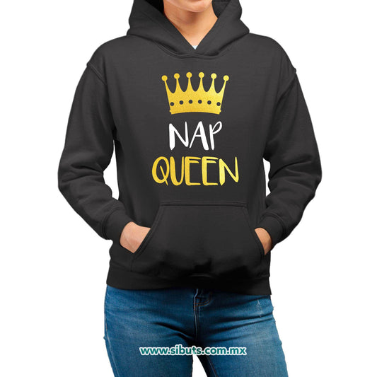Sudadera Mujer Gorro Frase Nap Queen