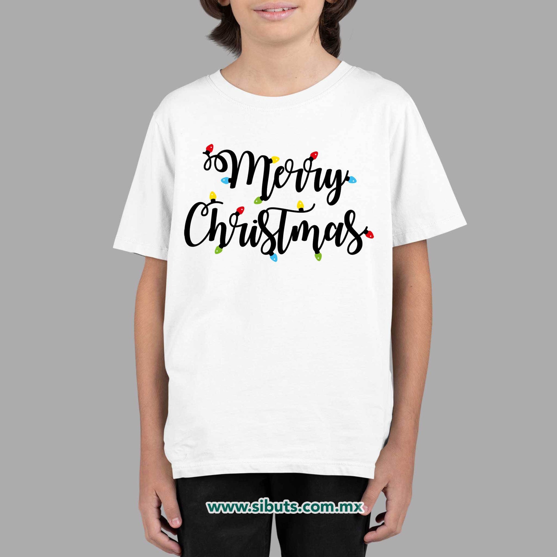 Playera Niño Merry Chrismas Focos