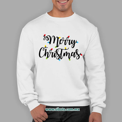 Sudadera Hombre Cuello Redondo Merry Chrismas Focos