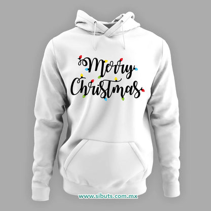 Sudadera Mujer Gorro Merry Chrismas Focos