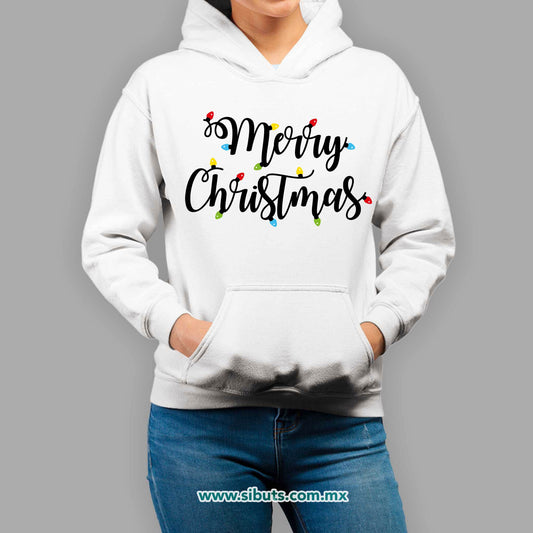 Sudadera Mujer Gorro Merry Chrismas Focos