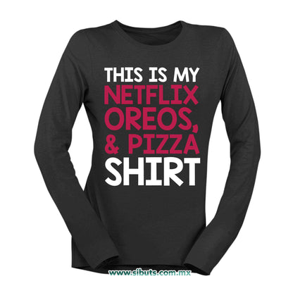 Playera Mujer Manga Larga Frase Netflix Shirt