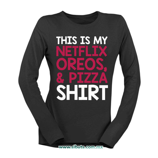 Playera Mujer Manga Larga Frase Netflix Shirt