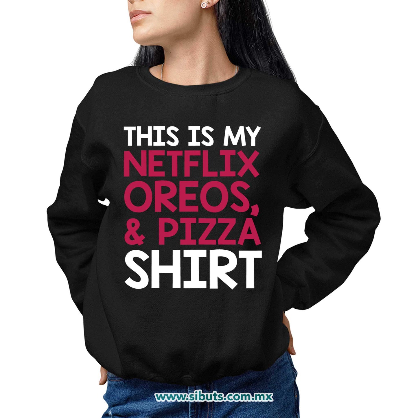 Sudadera Mujer Cuello Redondo Frase Netflix Shirt