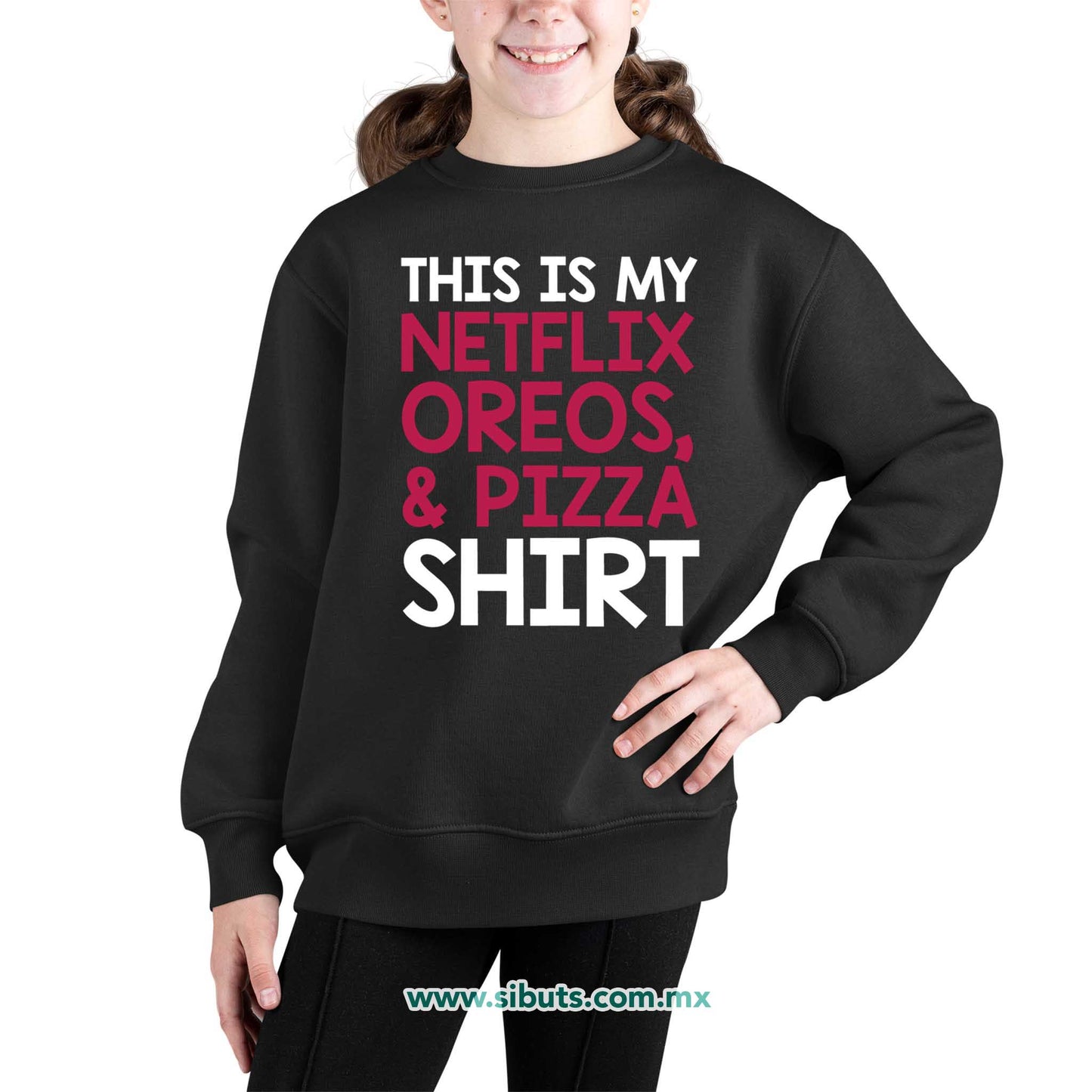 Sudadera Niño Cuello Redondo Frase Netflix Shirt