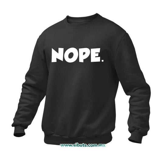 Sudadera Hombre Cuello Redondo Frase Nope