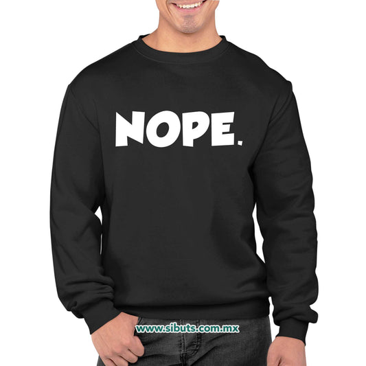 Sudadera Hombre Cuello Redondo Frase Nope