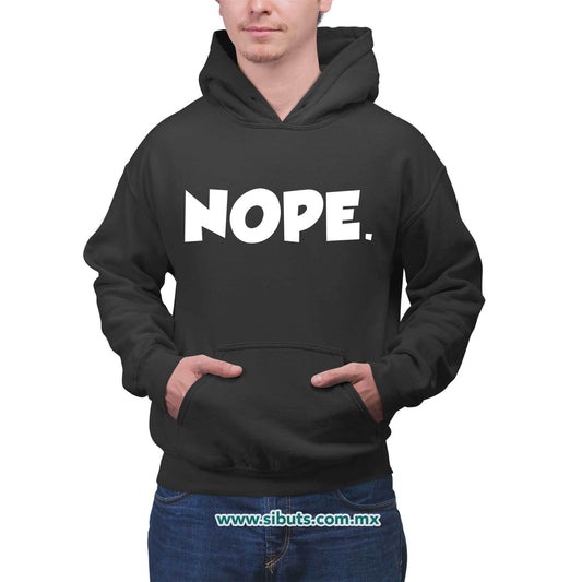 Sudadera Hombre Gorro Frase Nope