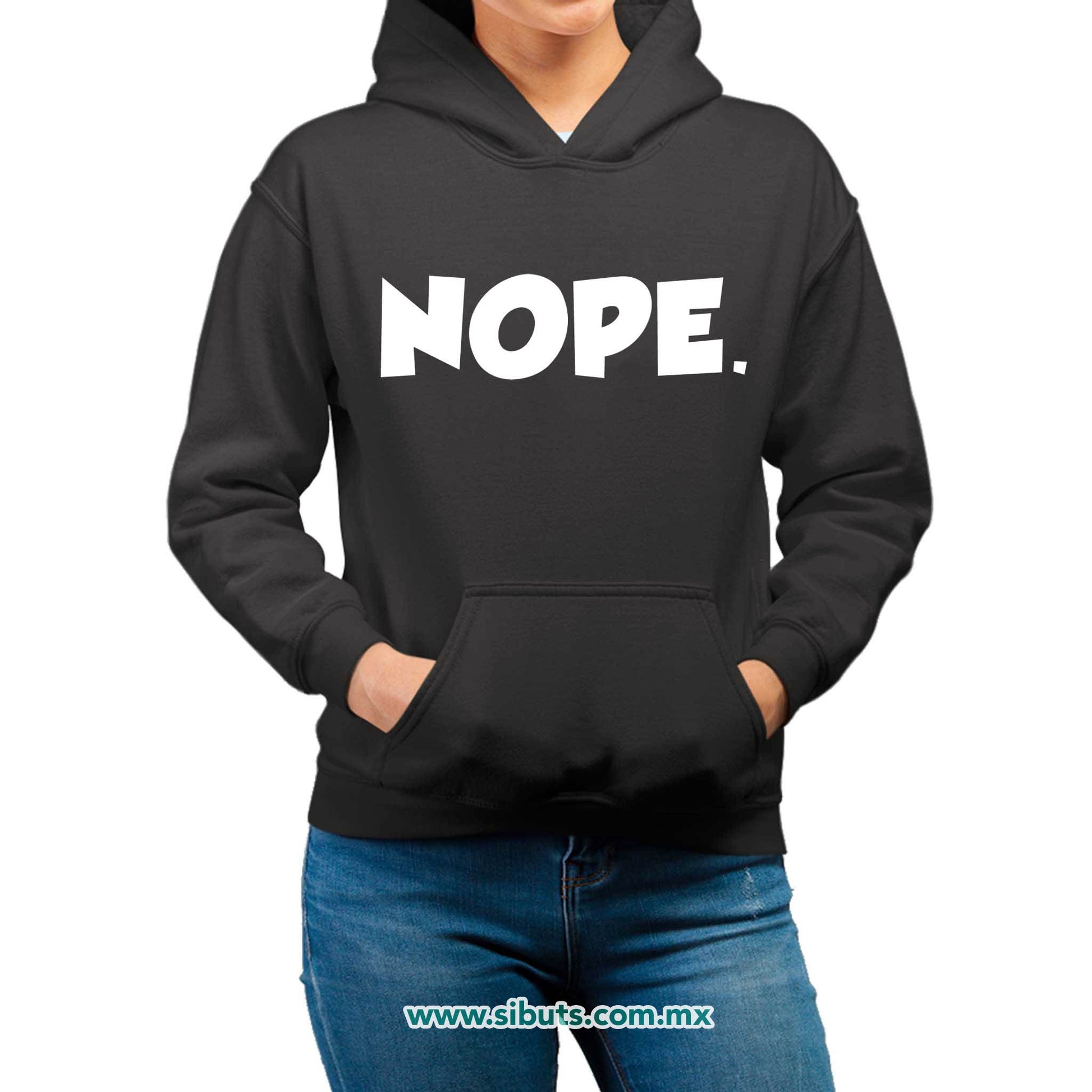 Sudadera Mujer Gorro Frase Nope