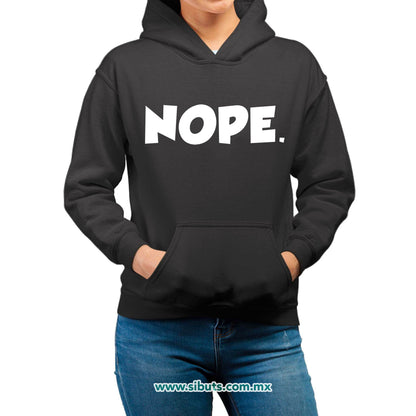 Sudadera Mujer Gorro Frase Nope