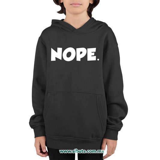 Sudadera Niño Gorro Frase Nope