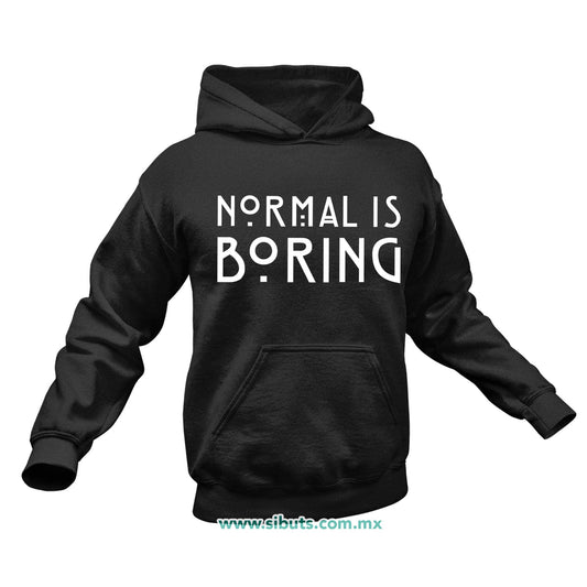 Sudadera Hombre Gorro Frase Normal Is Boring