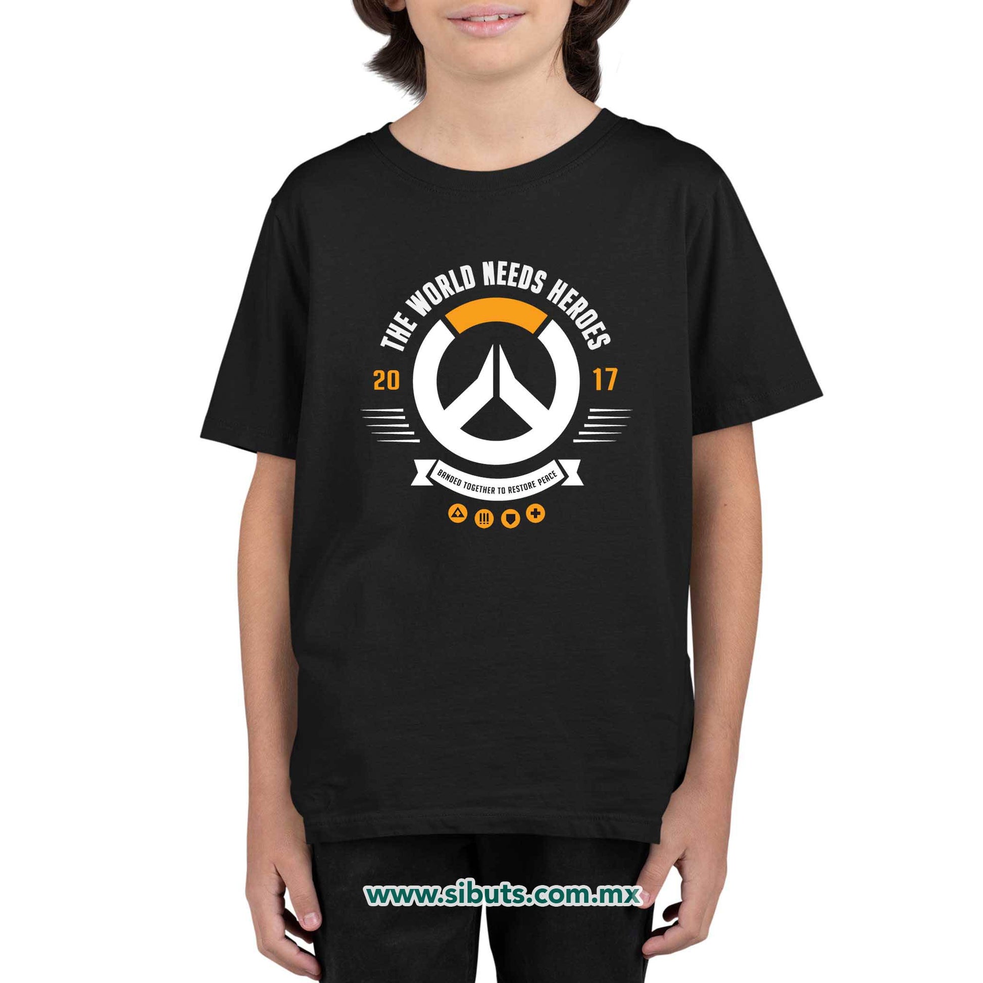 Playera Niño Overwatch World Needs Heroes Gamer