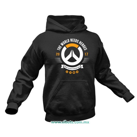Sudadera Hombre Gorro Overwatch World Needs Heroes Gamer