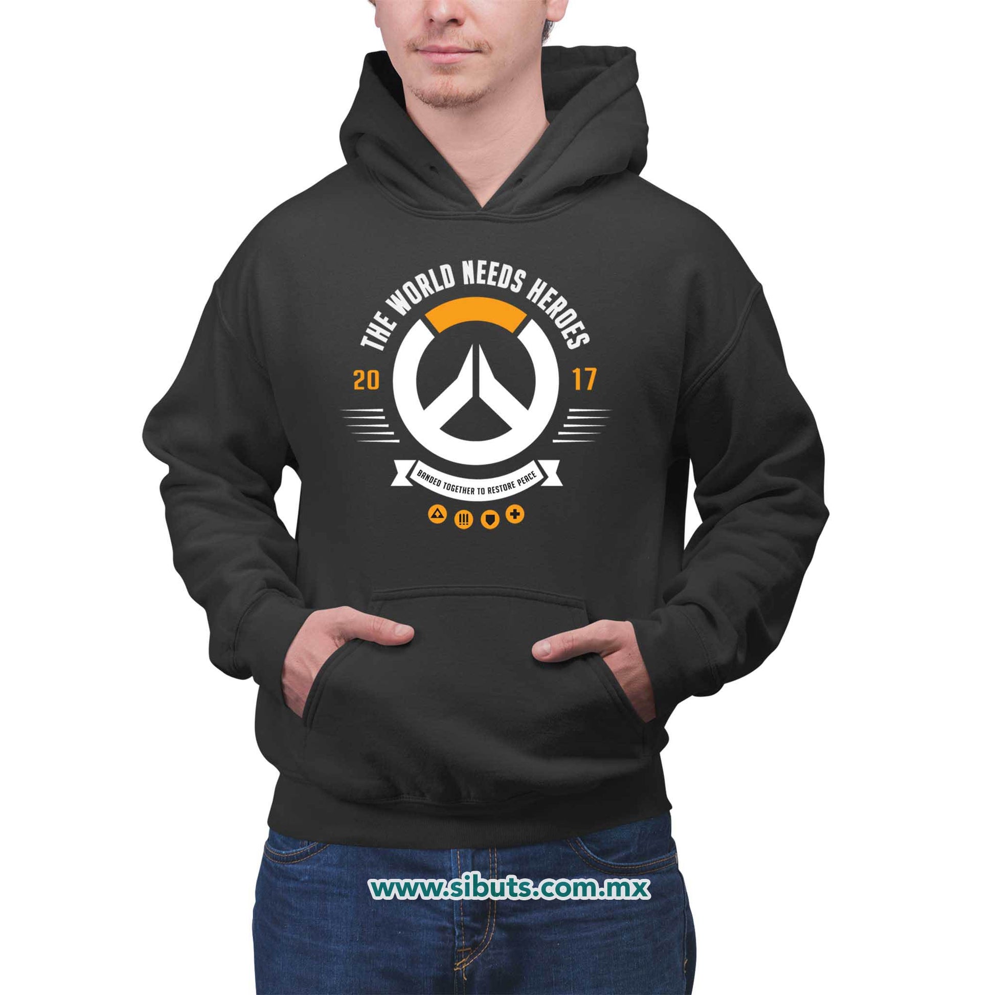 Sudadera Hombre Gorro Overwatch World Needs Heroes Gamer