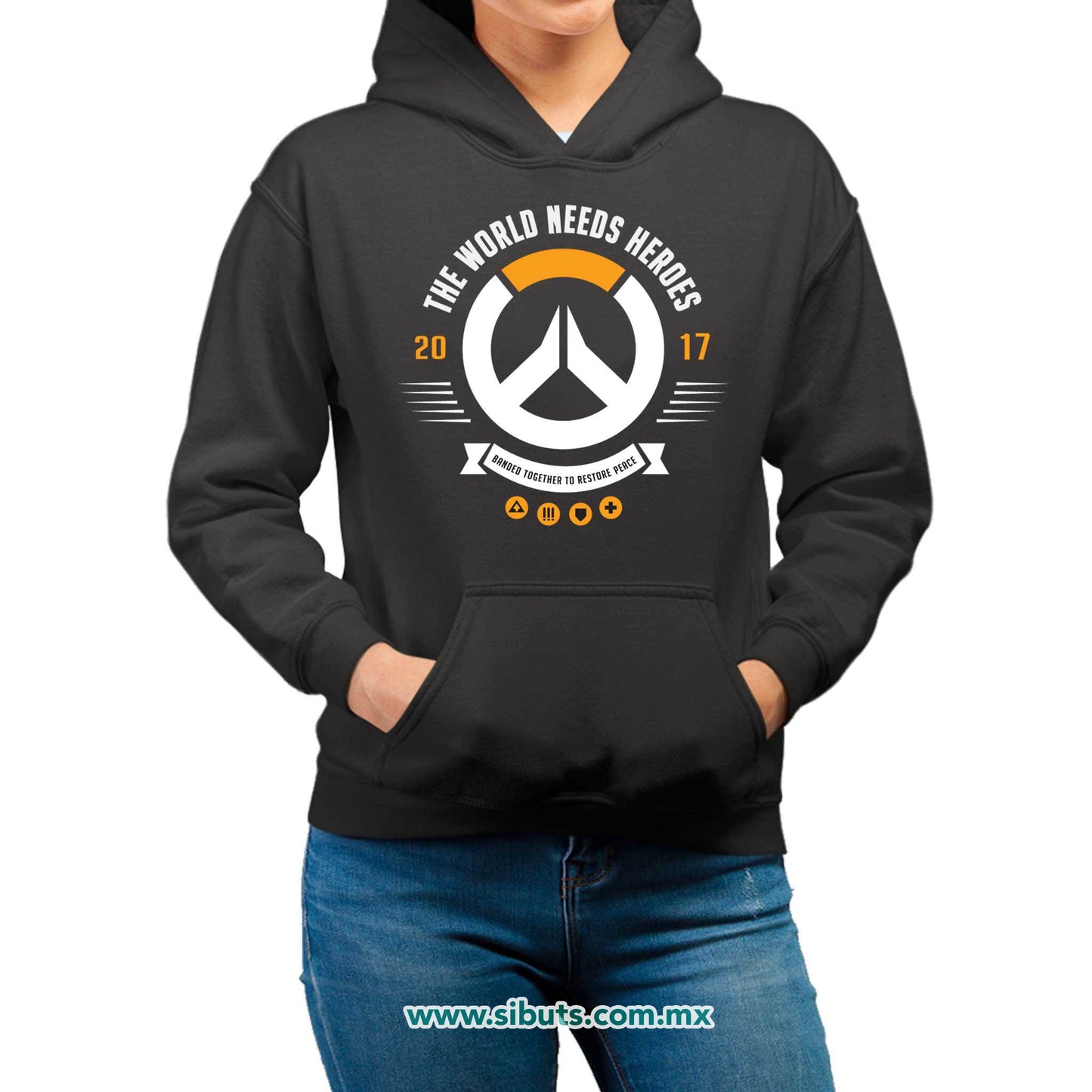Sudadera Mujer Gorro Overwatch World Needs Heroes Gamer