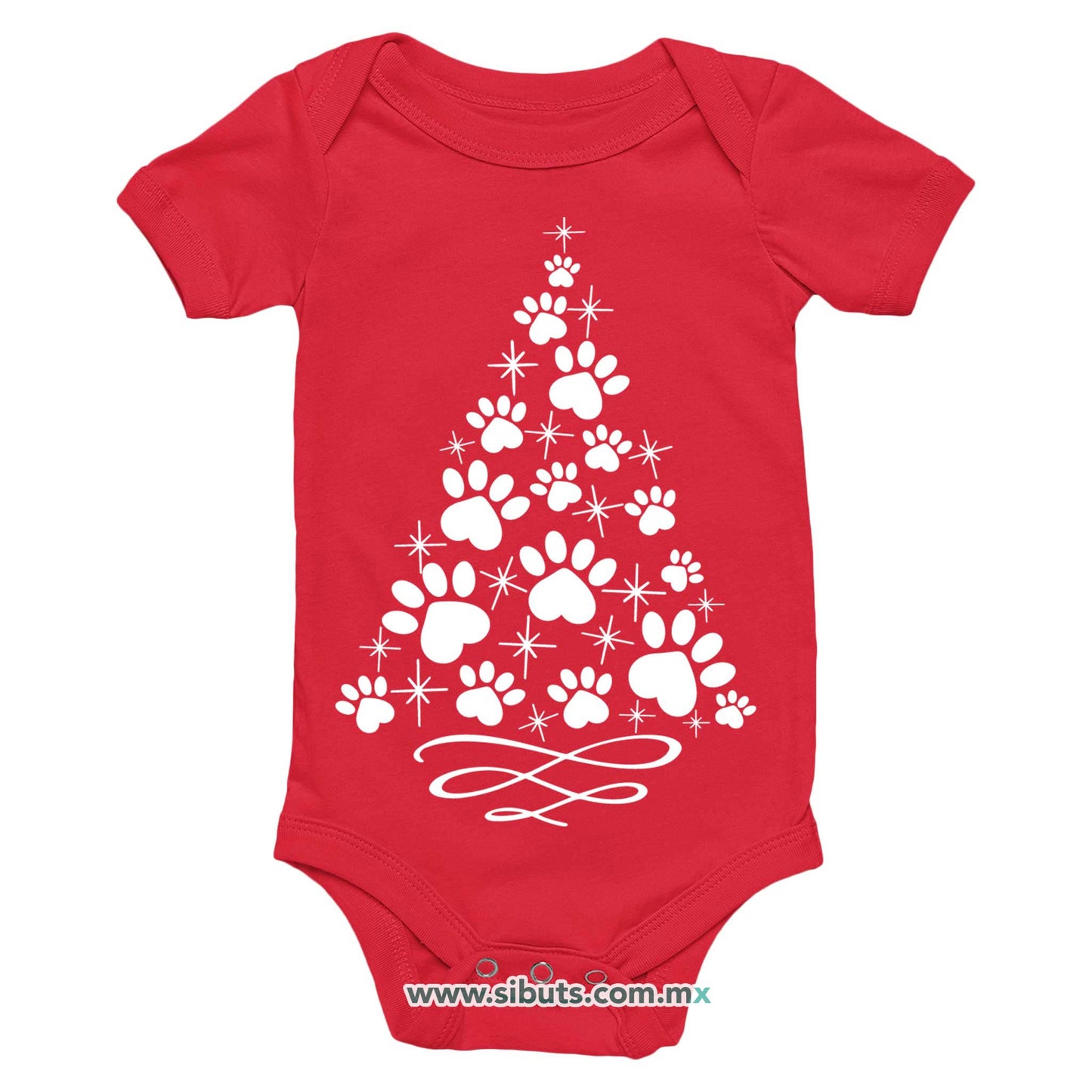 Pañalero Bebé Árbol Navidad Con Huella De Perrito