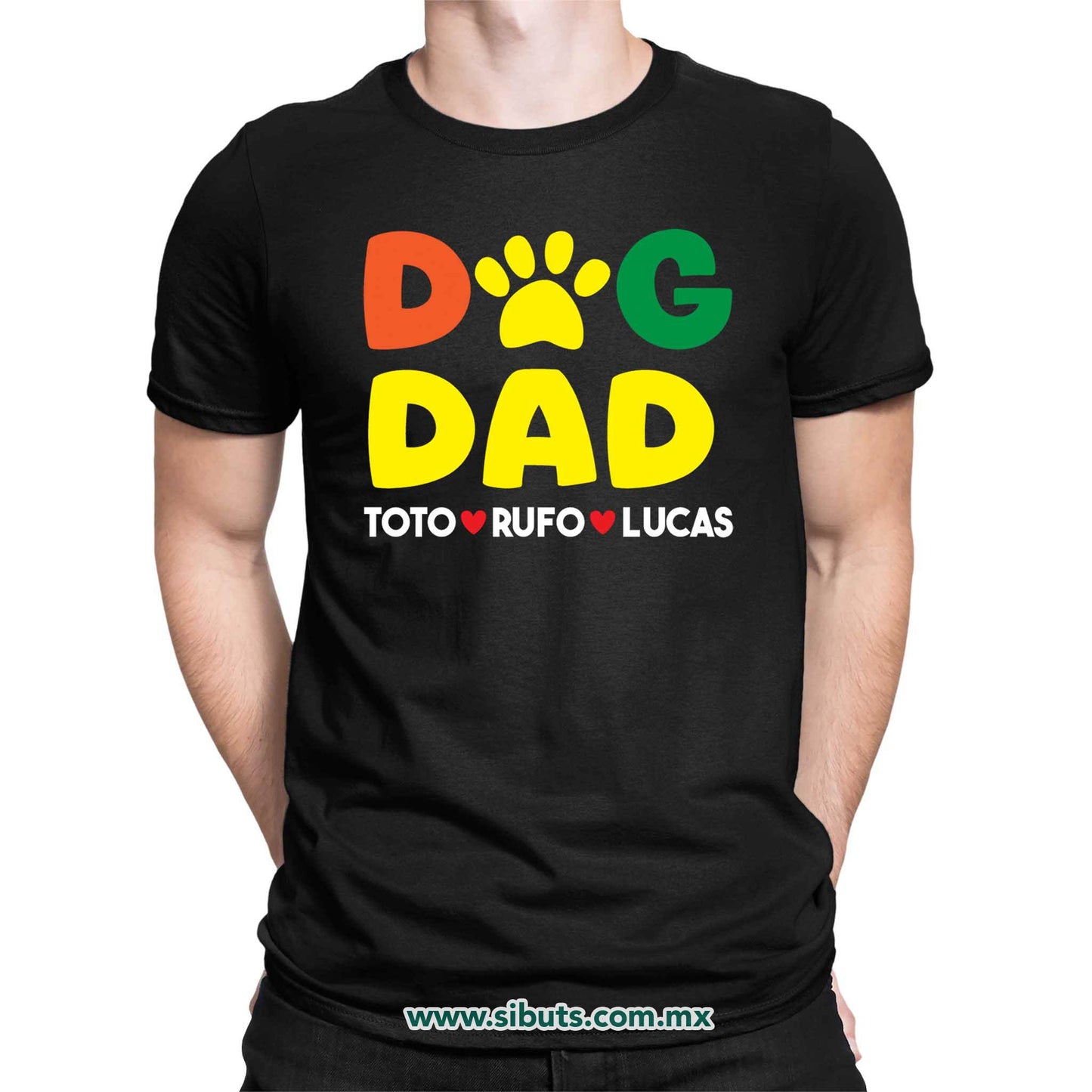 Playera Hombre Personalizada Con Nombre De Mascotas Papá Dog