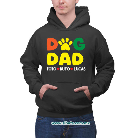 Sudadera Hombre Gorro Personalizada Con Nombre De Mascotas Papá Dog