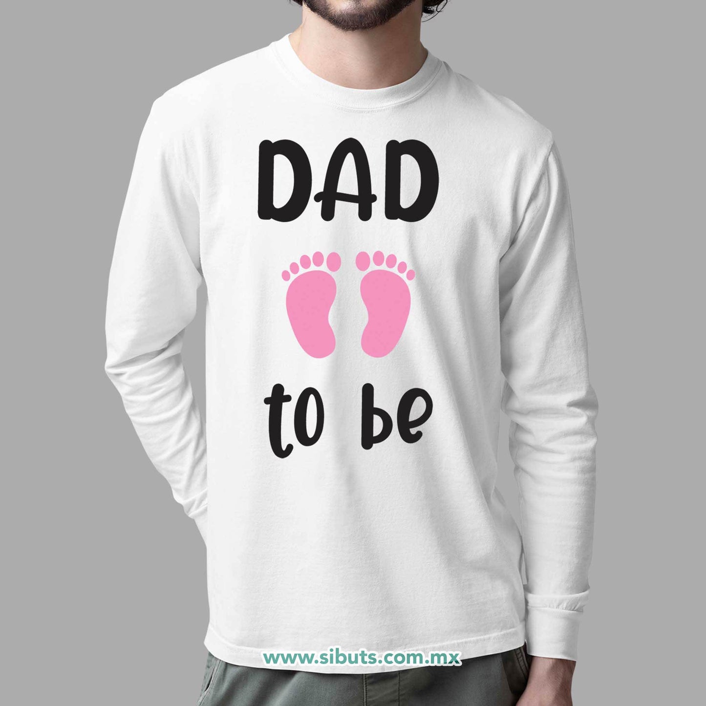 Playera Hombre Manga Larga Sex Reveal Dad To Be Niña