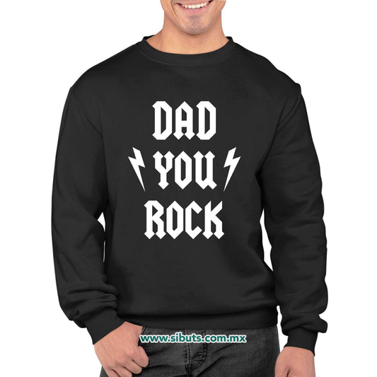 Sudadera Hombre Cuello Redondo Papá Rockero Dad You Rock