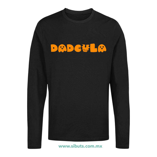 Playera Hombre Manga Larga Papá Halloween DadCula