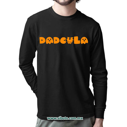 Playera Hombre Manga Larga Papá Halloween DadCula
