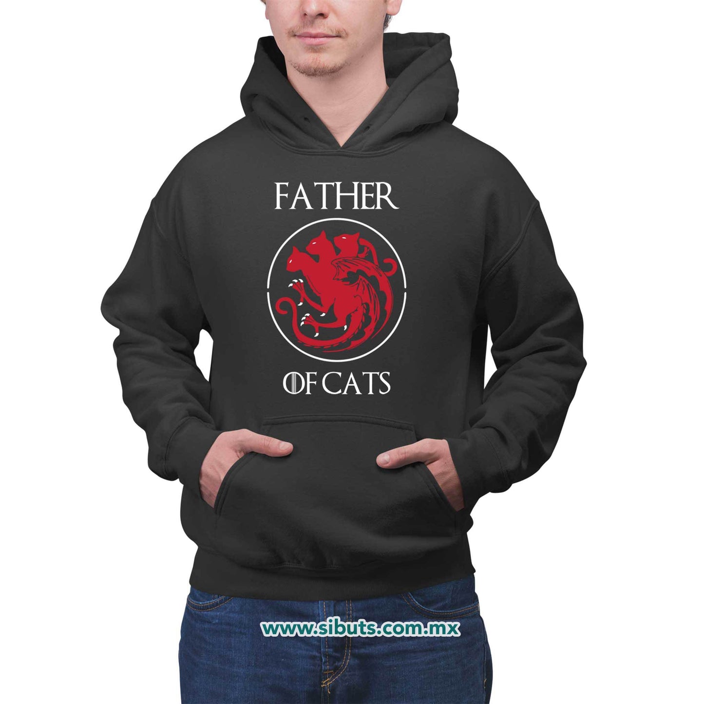 Sudadera Hombre Gorro Papá Father Of Cats Game Of Thrones