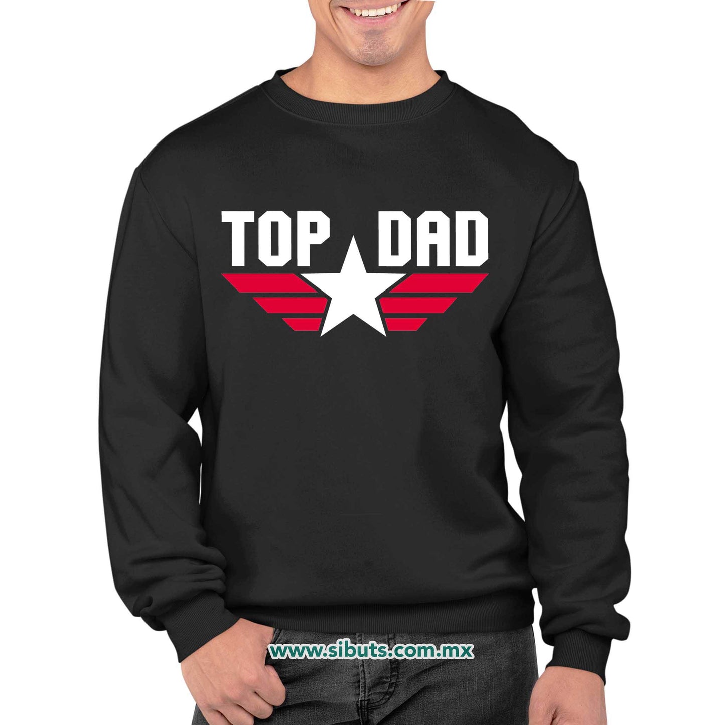 Sudadera Hombre Cuello Redondo Papá Top Dad Top Gun