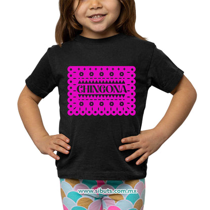 Playera Niña Papel Picado Chingona Día de Muertos