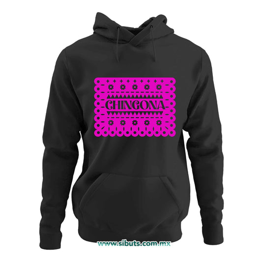 Sudadera Mujer Gorro Papel Picado Chingona Día de Muertos