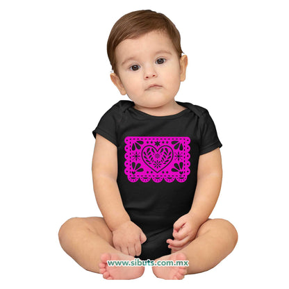 Pañalero Bebé Papel Picado Corazón Día de Muertos