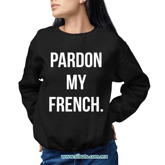 Sudadera Mujer Cuello Redondo Frase Person Mi Frances