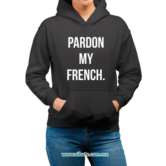 Sudadera Mujer Gorro Frase Person Mi Frances