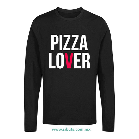 Playera Hombre Manga Larga Pizza Lover