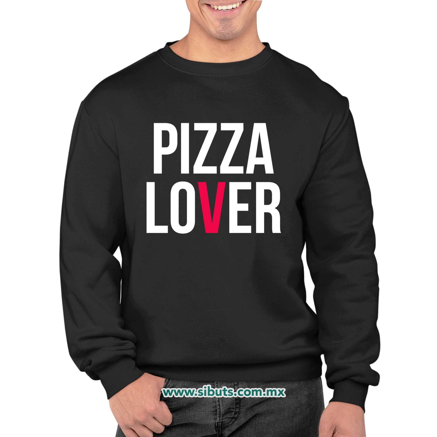Sudadera Hombre Cuello Redondo Pizza Lover