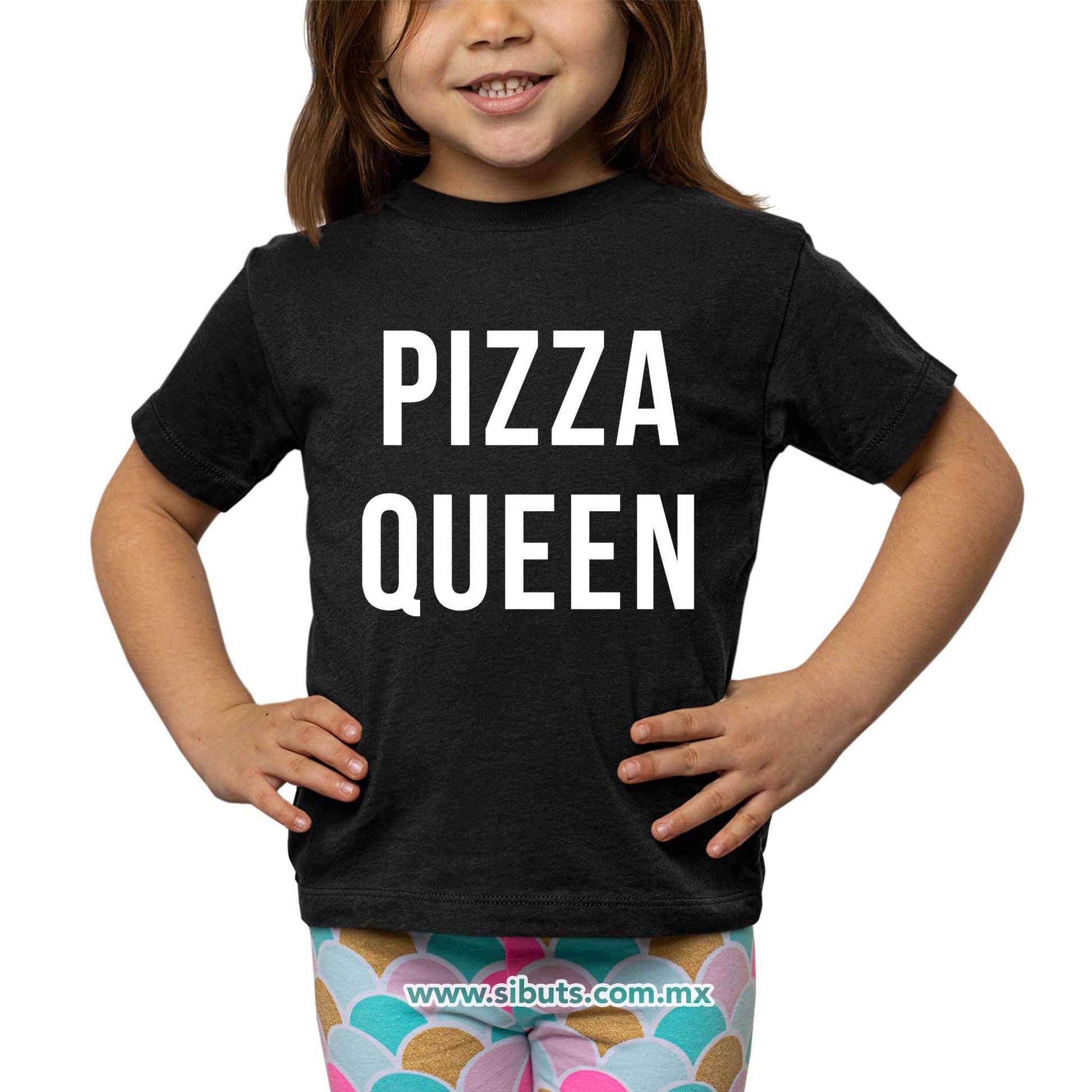 Playera Niño Frase Reina De La Pizza