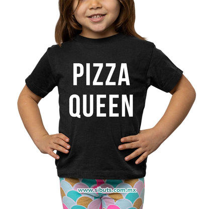 Playera Niño Frase Reina De La Pizza