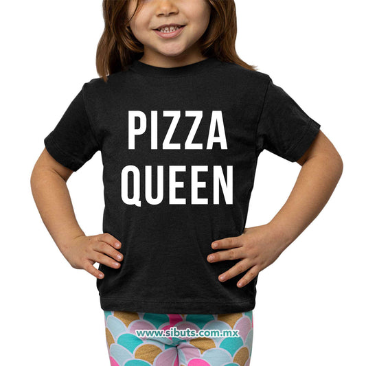 Playera Niño Frase Reina De La Pizza